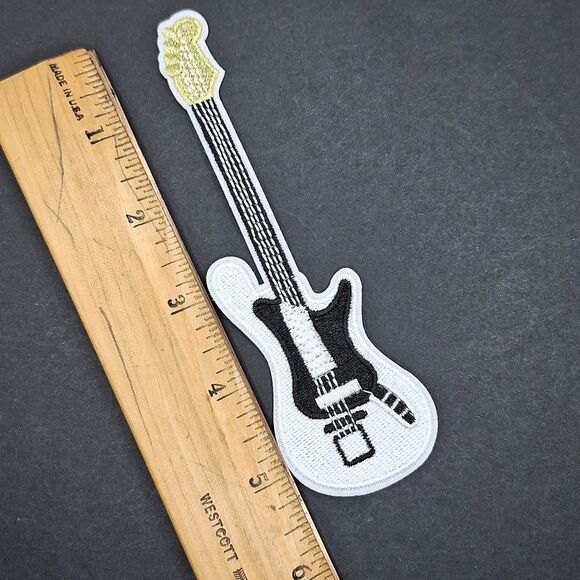 Guitar iron on patch diy sew on wearable art - Picture 2 of 2